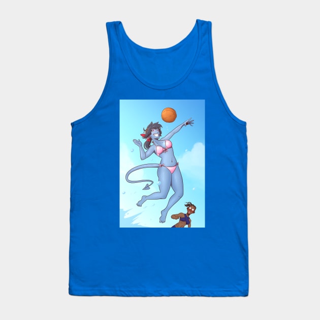 Blue Tiefling Volleyball Tank Top by Viktormon